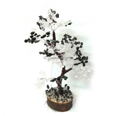 Crystal Stone & Black Agate Chips Tree