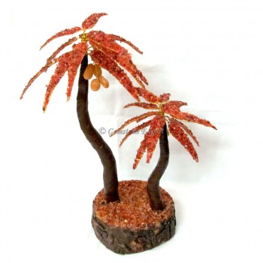 Red Carnelian Palm Stone Tree