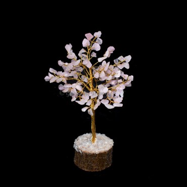 Rose Quartz Golden Wire Tree(150 Chips)