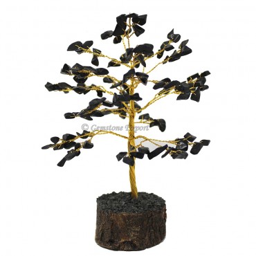 Black Tourmaline Golden Wire Tree(150 Chips)