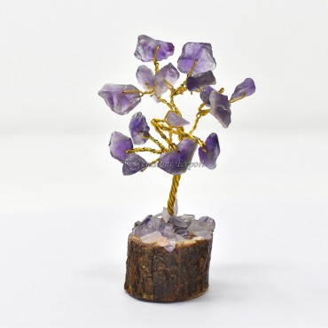Amethyst Small Golden Wire Tree(15 Chips)