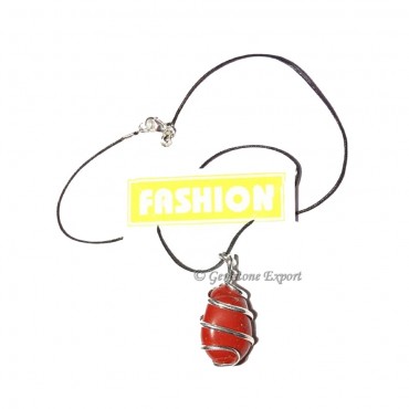 Red Carnailian Tumbled  Wrap Pendants