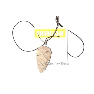 Agate Stone Arrowheads Wrap Pendants