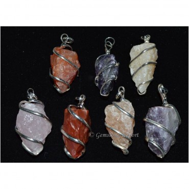 Mix Gemstone Rough Pendants