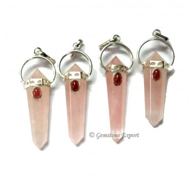 Rose Quartz Double Points Pendants