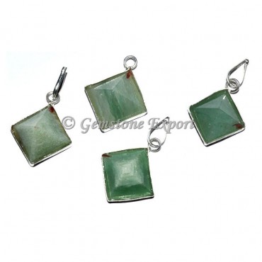 Green Aventurine Pyramid Pendants