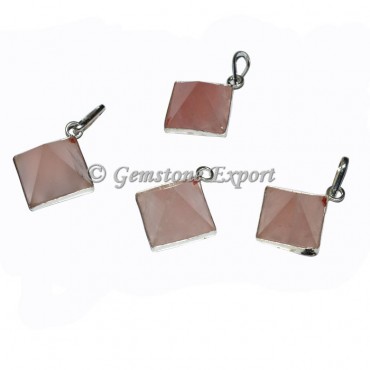 Rose Quartz Pyramids Pendants