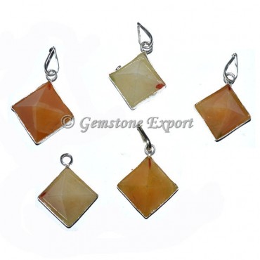 Golden Quartz Pyramids Pendants