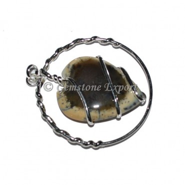 Dendritic agate Wrap Pendants