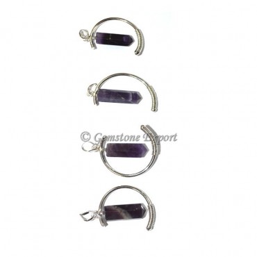 Amethyst Moon Pencil Pendants