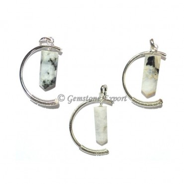 RainbowmoonStone Moon Pencil Pendants