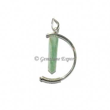 Green Aventurine Pencil Moon Pendants