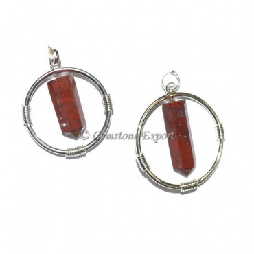 Red Jasper Round Pencil Pendants