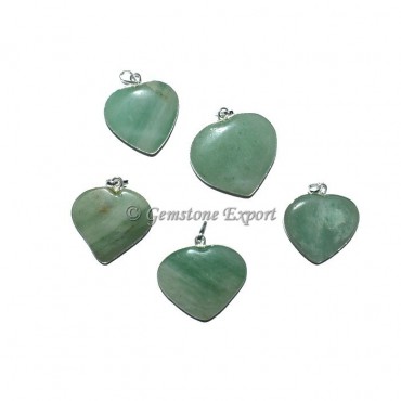 Green Aventurine Heart Pendants