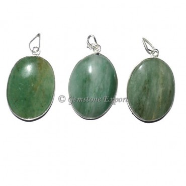 Green aventurine Oval Pendants