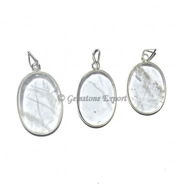 Crystal Quartz Oval Pendants