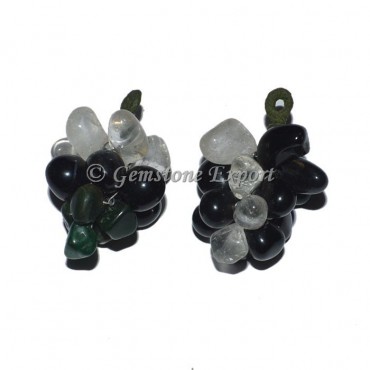 Black and Crystal Grapes Pendants