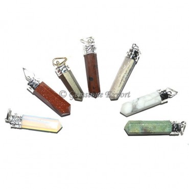 Assorted Stones Pencil Pendant