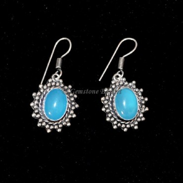 Aquamarine Oval Earing