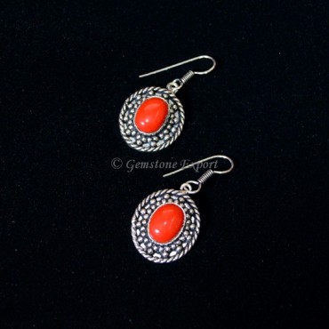 Red Jasper Oval Earing