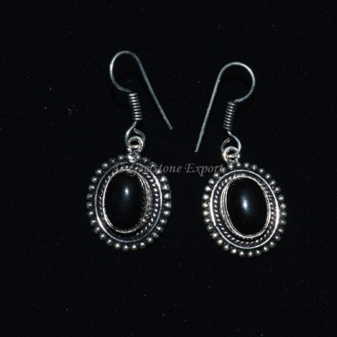 Black Onyx Oval Earing