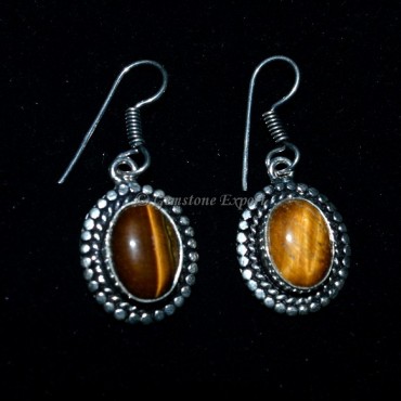 Tiger Eye Oval Earing