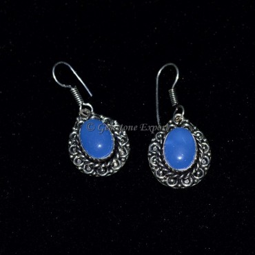 Chalcedony Oval Cab Earing