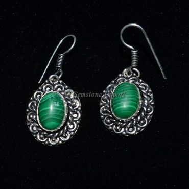 Malachite Oval Earing