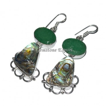 Green Jade With Pearl Earrings