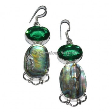 Faceted Green Stone Earrings