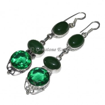 Green Fashion Stones Earrings