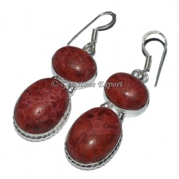 Ruby Dyed Stones Earrings