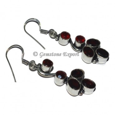 Faceted Ruby Gemstone Earrings