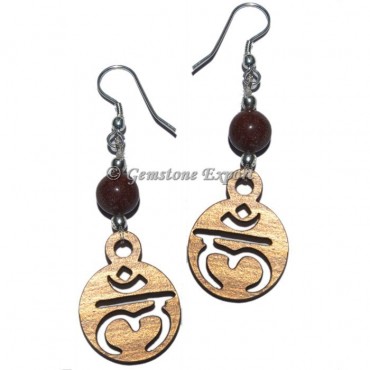 Root Chakra Red Jasper Sanskrit Earrings