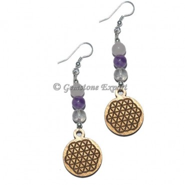 Flower Of Life Quartz Stones Earring