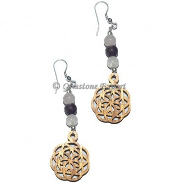 Flower Of Life Stones Earrings