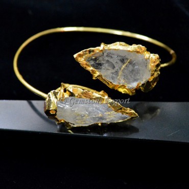 Crystal Quartz Arrowhead Bangles