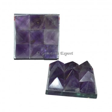 Amethyst Lemurian 9  Charging Plate Pyramid