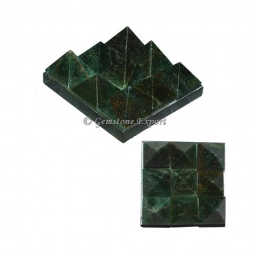 Dark Green Aventurine Lemurian 9 Charging Plate  Pyramid