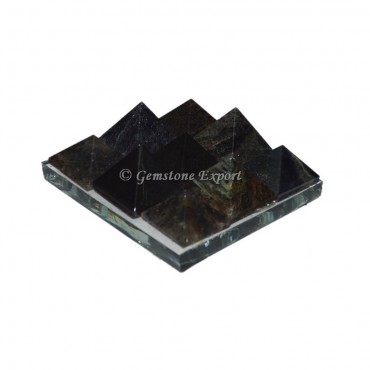 Gray Agate Lemurian 9 Charging Plate Pyramid