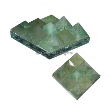 Green Aventurine Lemurian 9 Charging Plate Pyramid