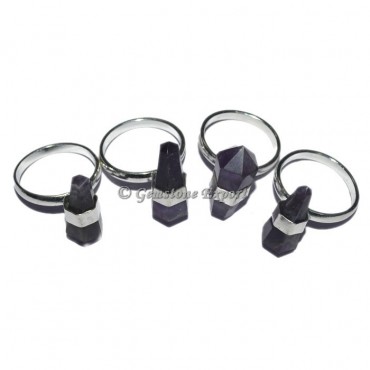 Amethyst  Double Terminated Pencil Point Ring