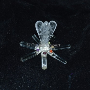 Crystal Angel Chakra Generator with Crystal Point