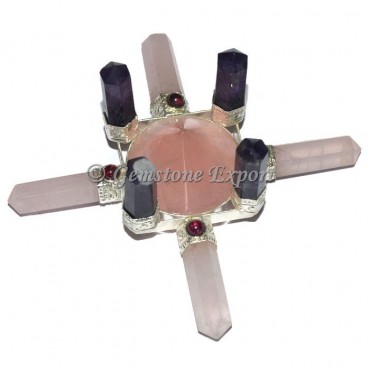 Rose quartz and Amethyst 8 Point Generator