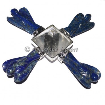 Lapis Lazuli Angel Generator with Crystal Pyramids