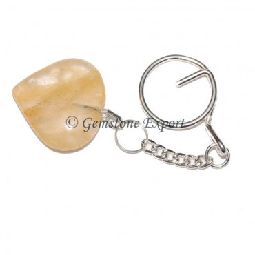 Golden Quartz Hearts Keyrings