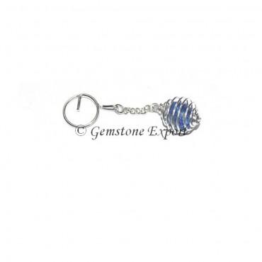 Lapis Lazuli Cage Tumbled Keyring