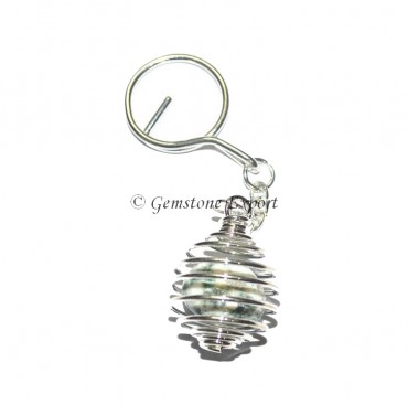 Tree Agate Cage Tumbled Keyring