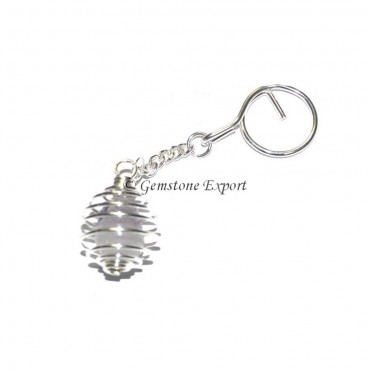 Light Amethsyt Cage Tumbled Keyring