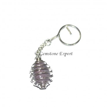 Brazillina Amethyst Cage Tumbled Keyring